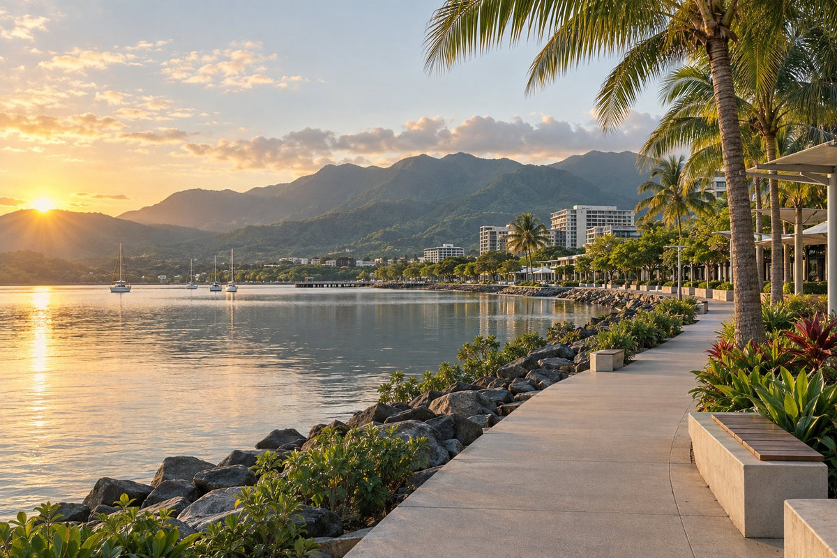 Cairns Esplanade at sunrise (illustration)