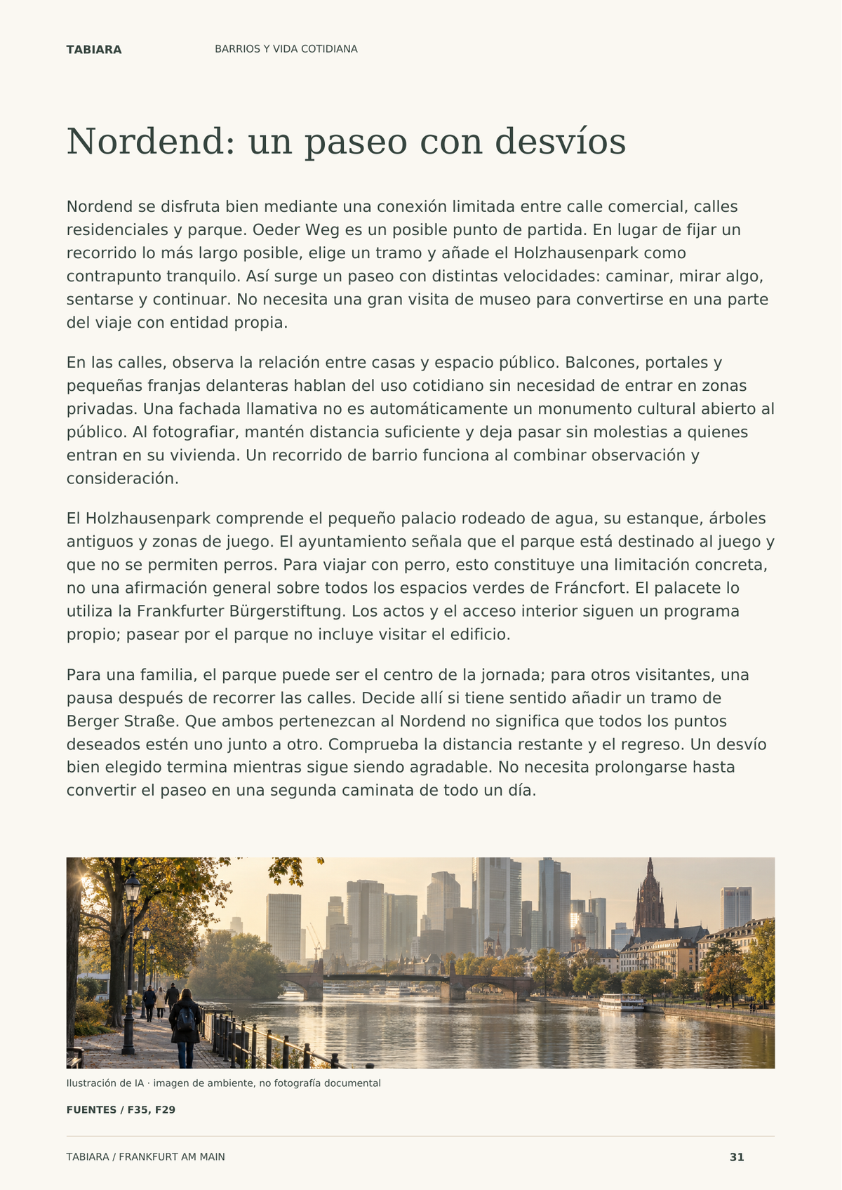 Lugares para descubrir en Fráncfort – página de muestra (ilustración)
