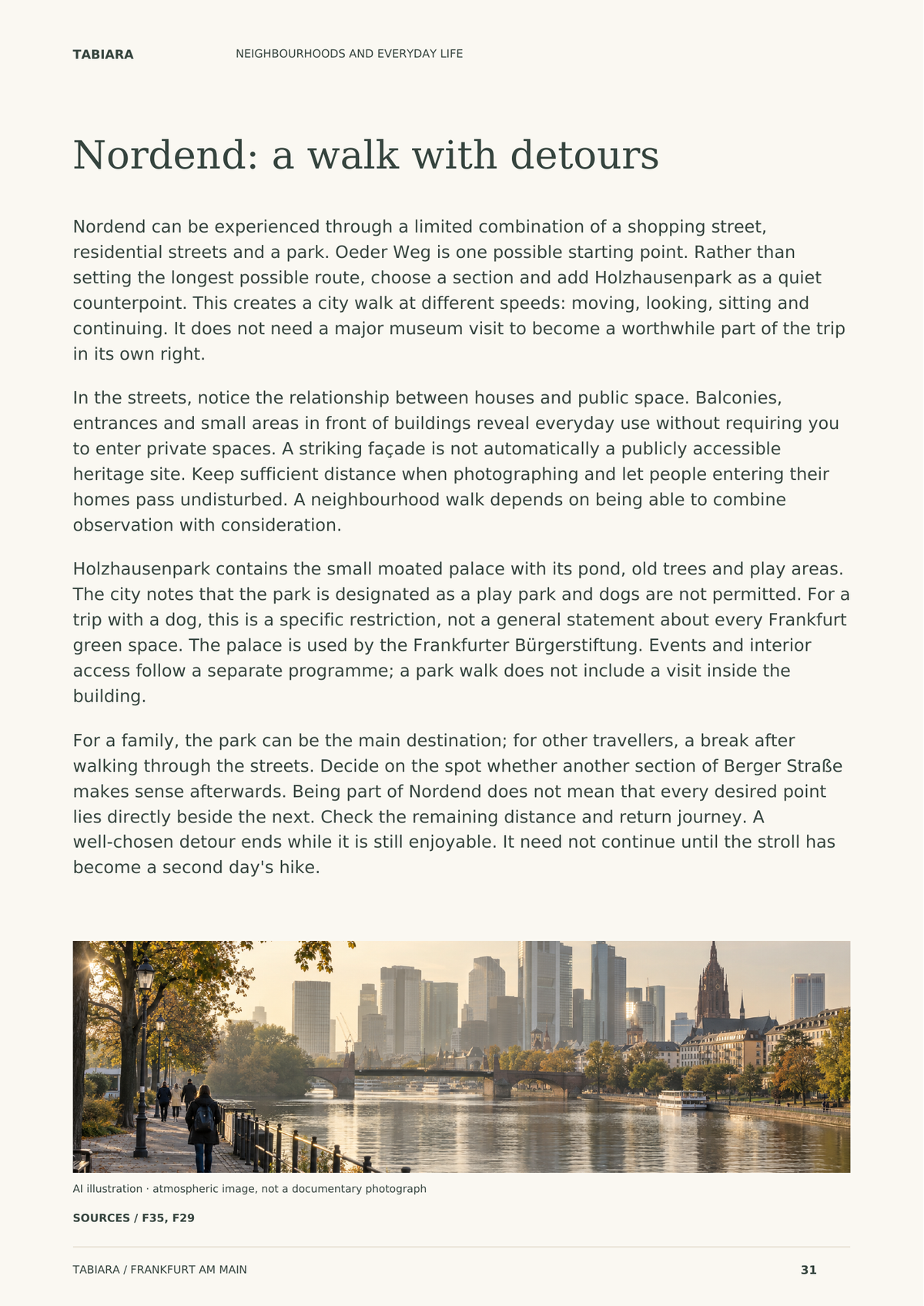Places to Discover in Frankfurt – sample page (illustration)