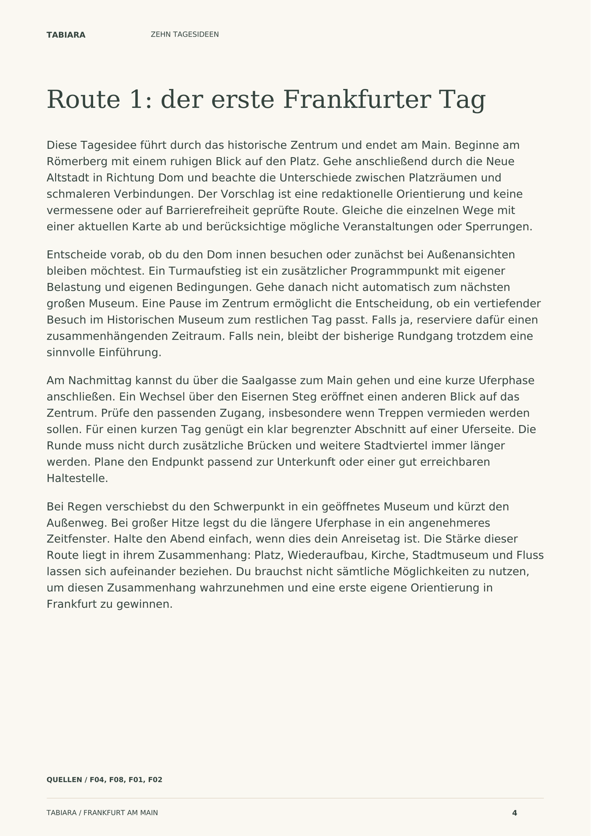 Frankfurt: Zehn Reiserouten – Inhaltsvorschau (Illustration)