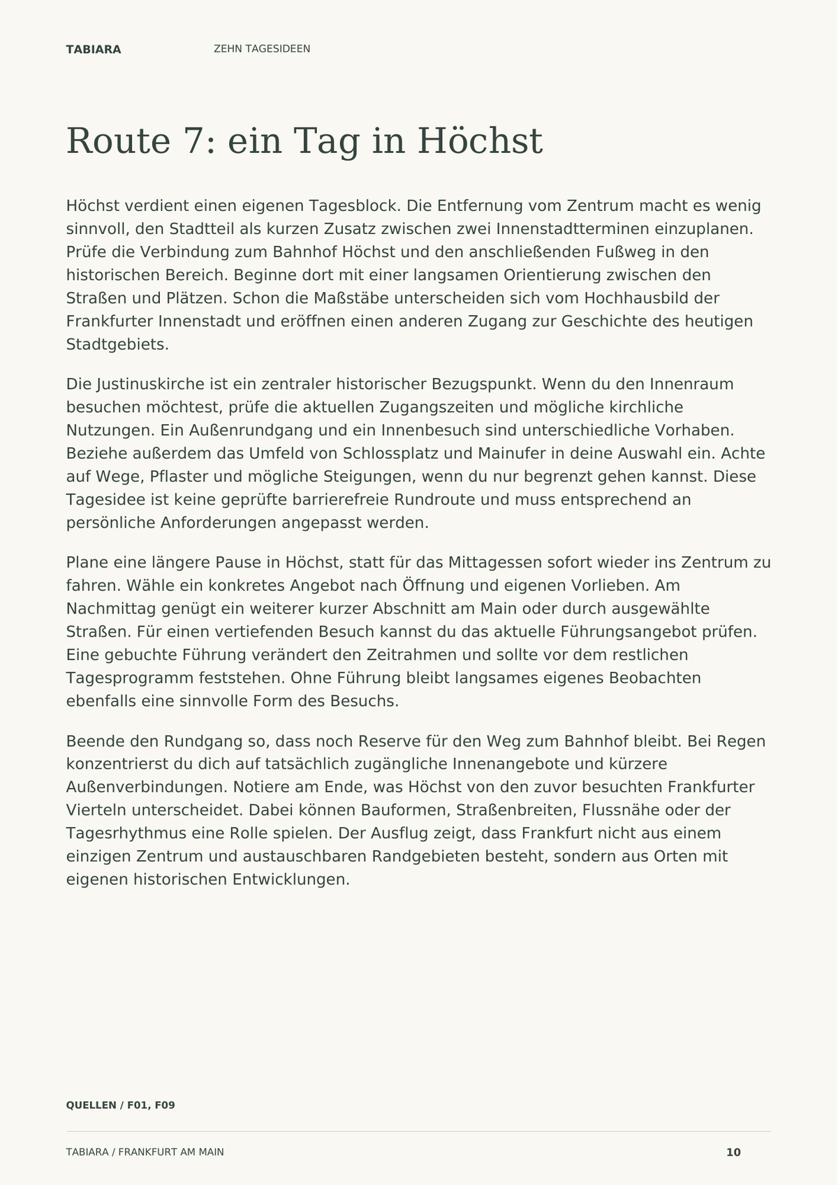 Frankfurt: Zehn Reiserouten – Beispielseite (Illustration)
