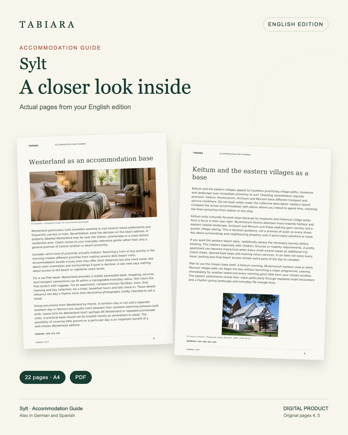 Where to Stay on Sylt – Accommodation Guide – sample pages (illustration)