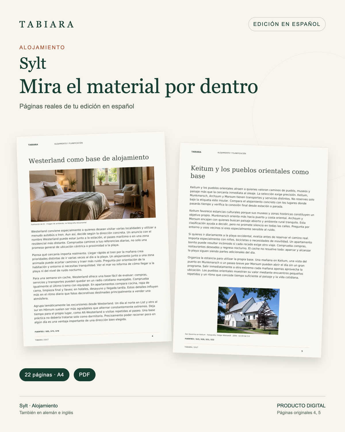 Dónde alojarse en Sylt – Guía de alojamiento – páginas de muestra (ilustración)