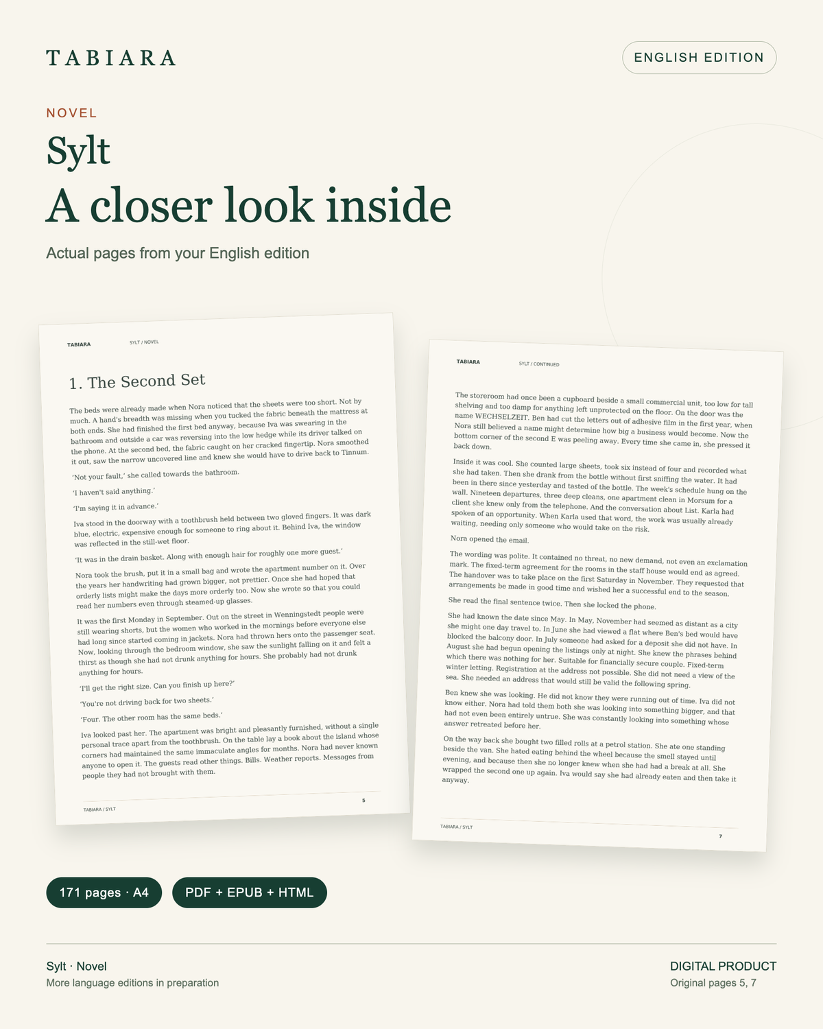 A Room for Winter – A Novel Set on Sylt – sample pages (illustration)