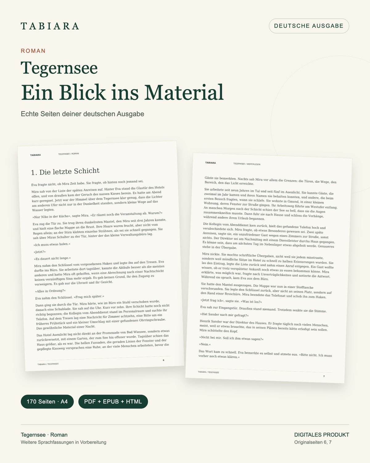 Das Licht am anderen Ufer – Roman vom Tegernsee – Beispielseiten (Illustration)