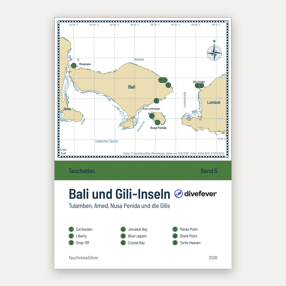 Cover des divefever Tauchatlas Bali und Gili-Inseln