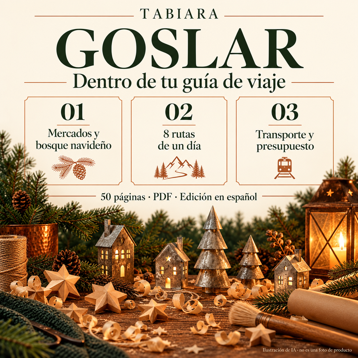 Páginas interiores de la guía de Goslar con el plan para días de lluvia (ilustración)