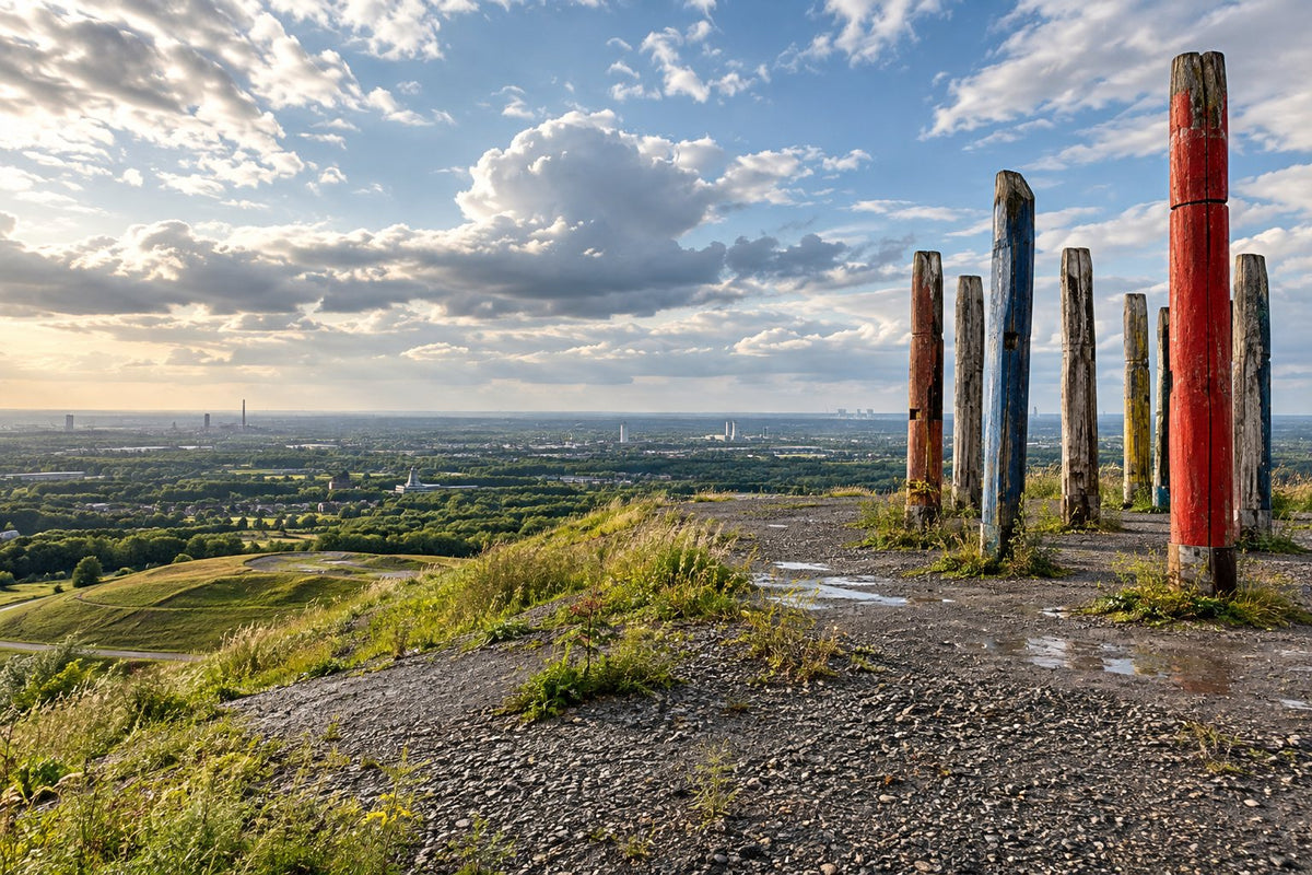 Stelen auf der Halde Haniel in Bottrop (Illustration)
