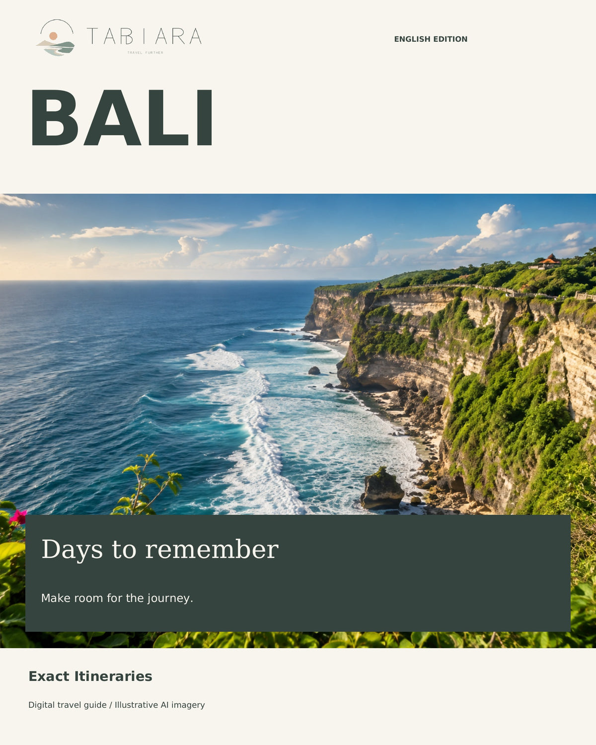 Cover: Tabiara Reiserouten Bali, digitales PDF für Bali, Indonesien