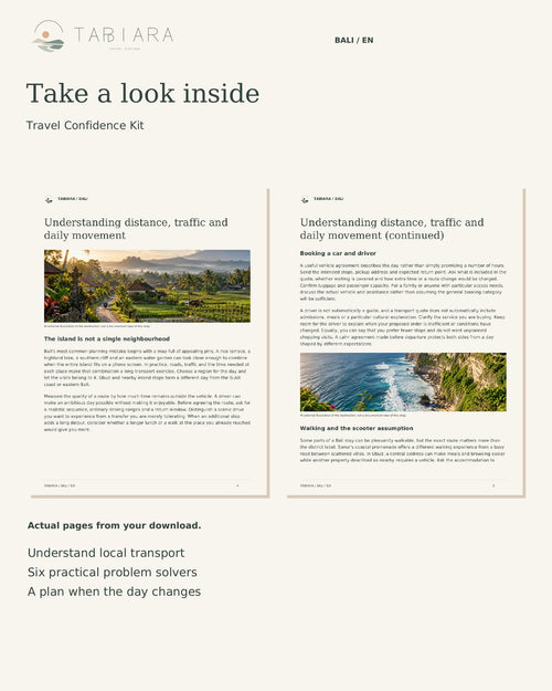 Bali Travel Confidence Kit – Getting Around & Problem Solvers