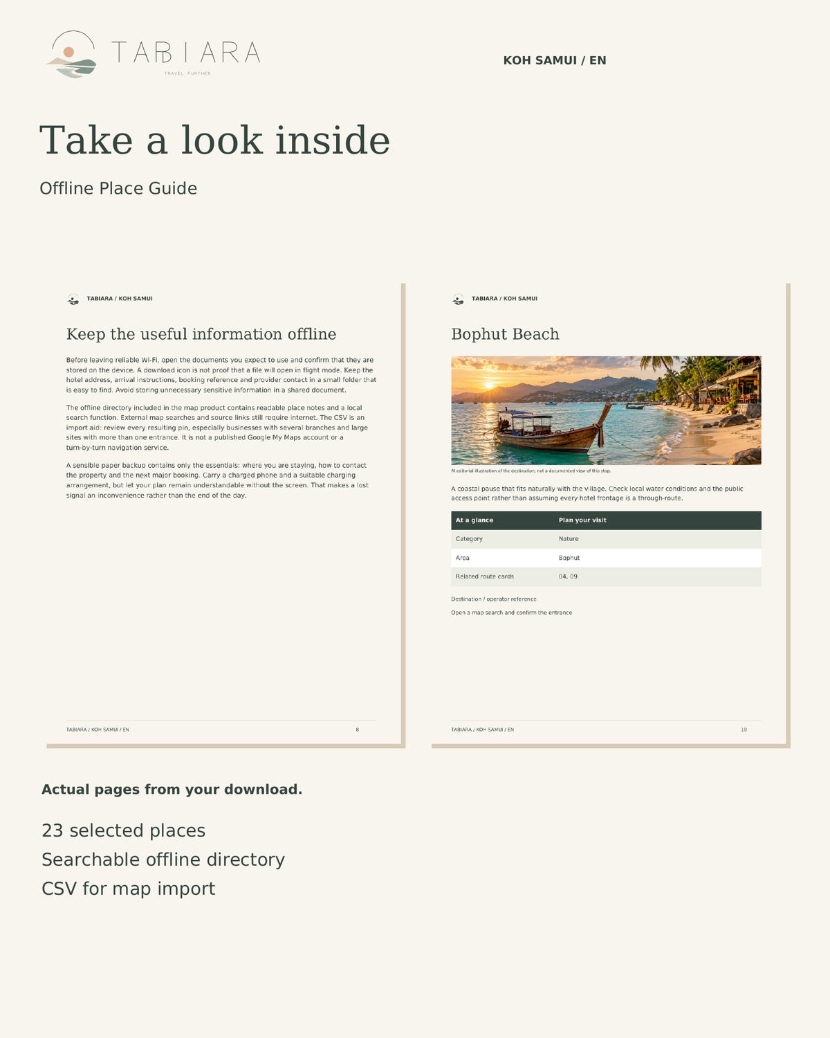 Koh Samui Offline Place Guide – 23 Curated Places (PDF, CSV, HTML)