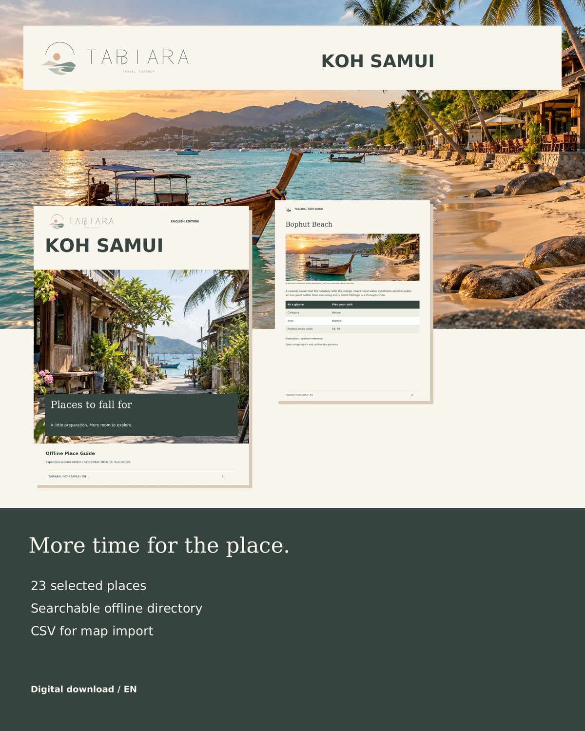 Koh Samui Offline Place Guide – 23 Curated Places (PDF, CSV, HTML)