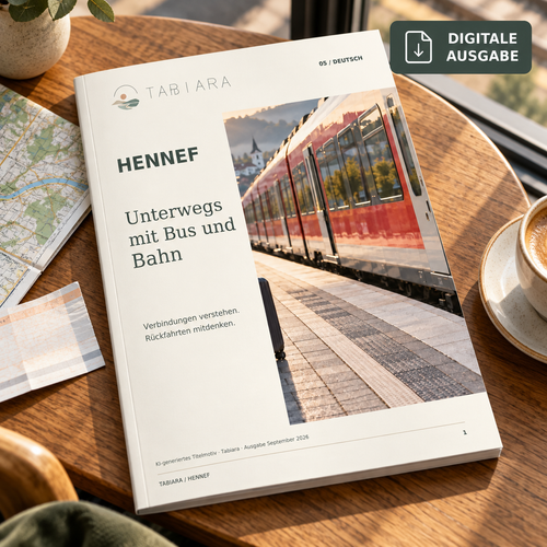Cover of the Tabiara Hennef bus and train guide, German edition shown