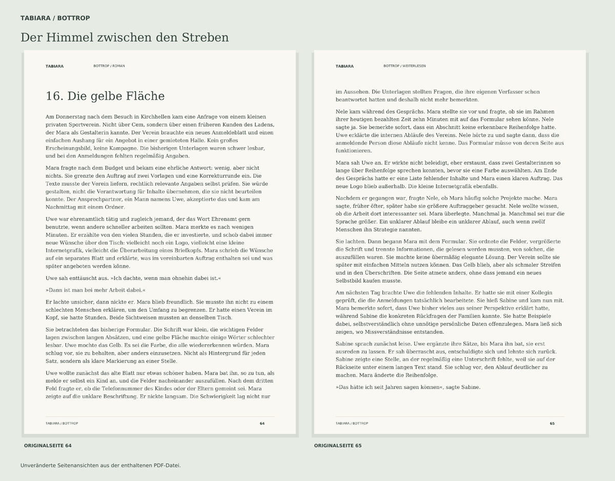 Der Himmel zwischen den Streben – German Novel Set in Bottrop (PDF, EPUB)