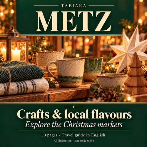 Regional crafts and Lorraine specialities at a Christmas market stall in Metz (illustration)