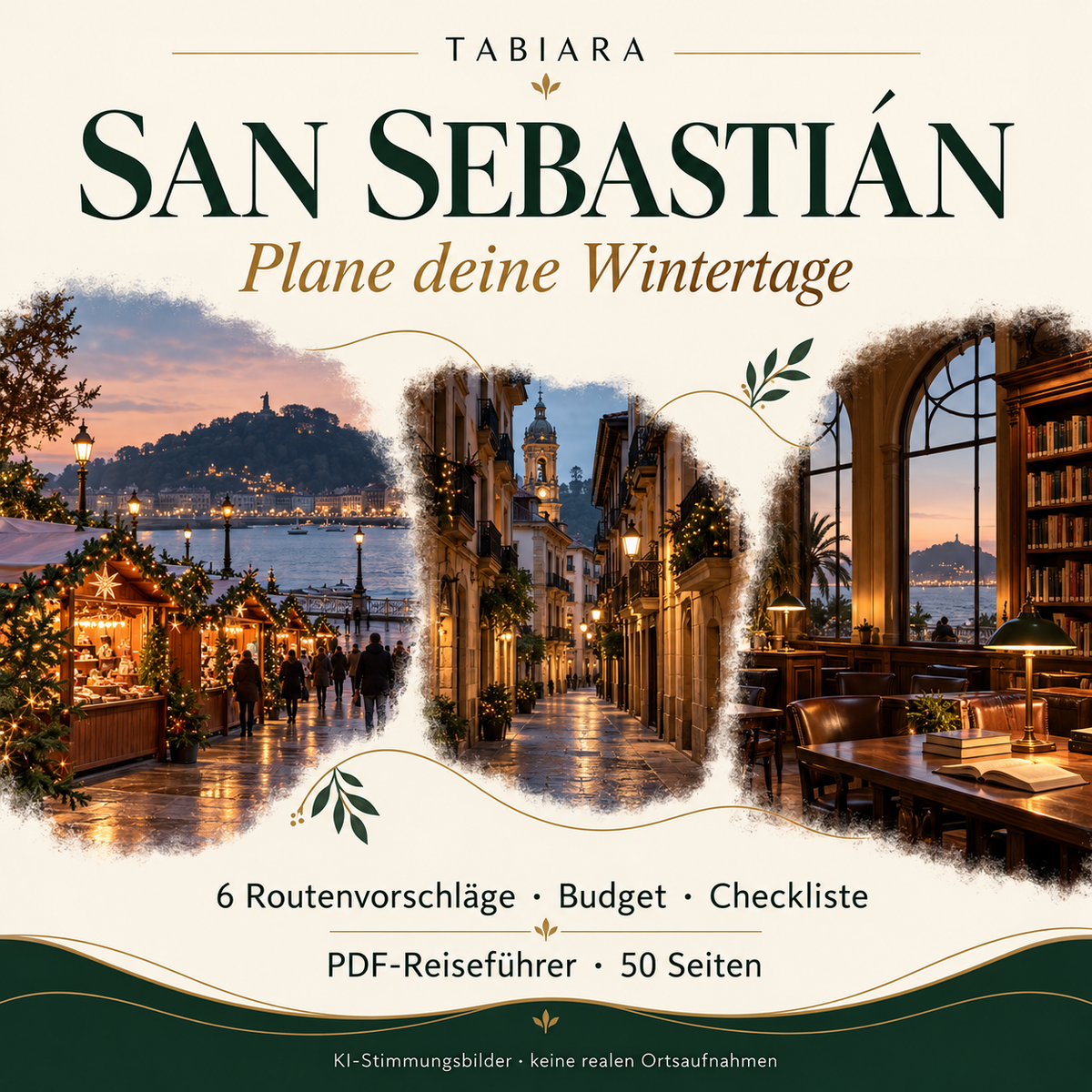 Routen und Reiseplanung für den Weihnachtsmarkt in San Sebastián (Illustration)