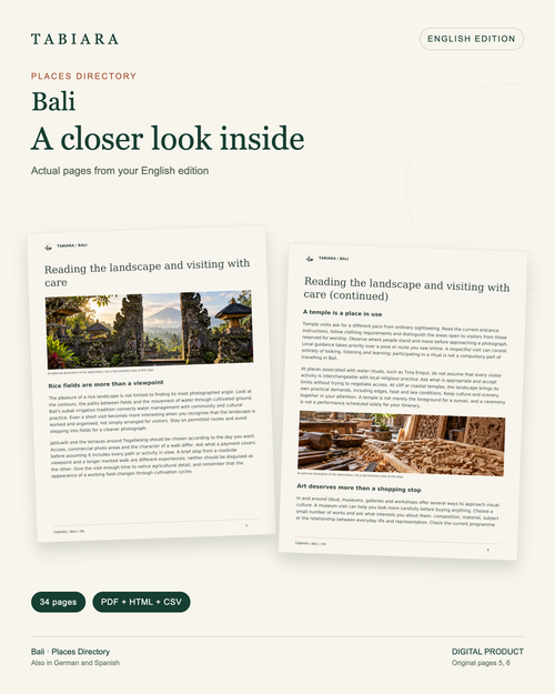 Bali Offline-Ortsguide – 23 ausgewählte Orte (PDF, CSV, HTML)