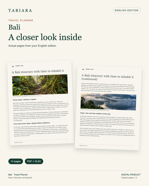 Bali Travel Planner – Printable PDF + Excel Budget Workbook