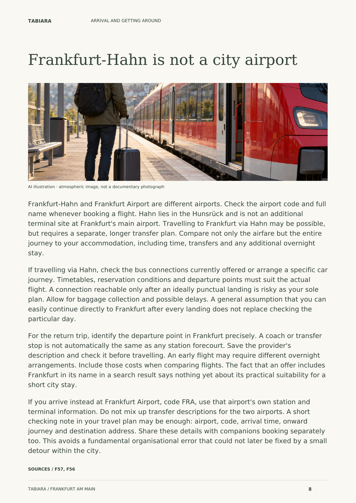 Getting to Frankfurt – sample page (illustration)