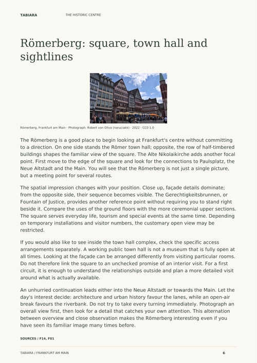 Places to Discover in Frankfurt – content preview (illustration)