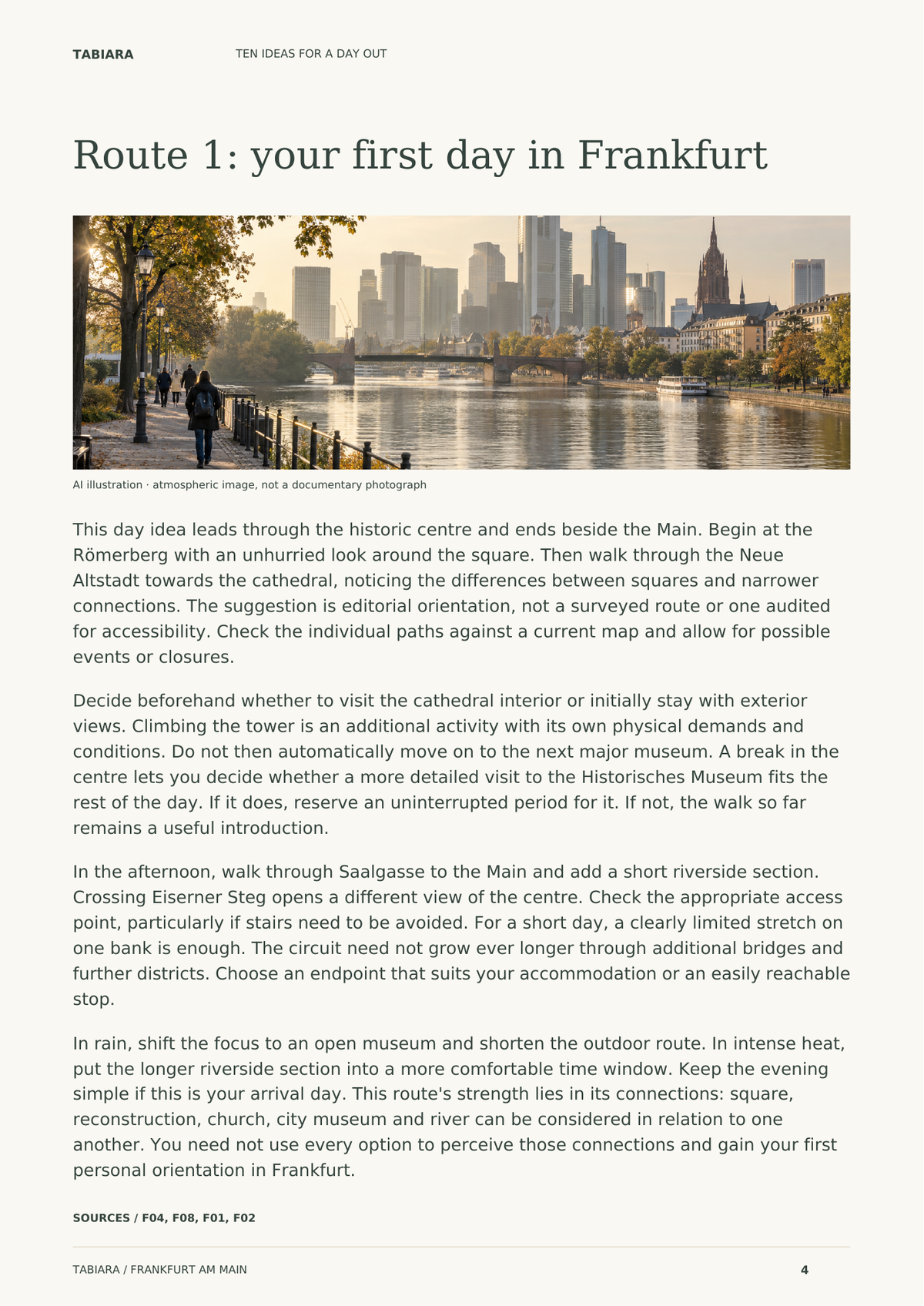 Frankfurt Day Routes – content preview (illustration)