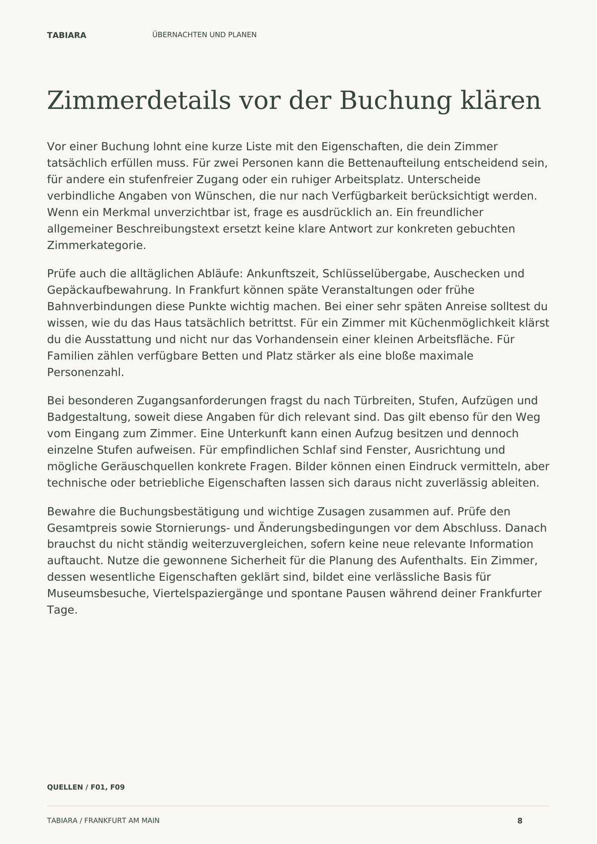 Frankfurt: Passend übernachten – Beispielseite (Illustration)