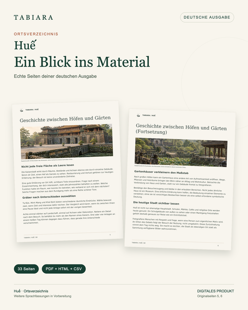 Huế Offline-Ortsguide – 23 ausgewählte Orte (PDF, CSV, HTML)