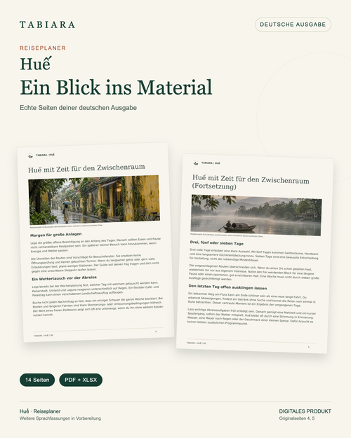 Huế Reiseplaner – Druckbares PDF + Excel-Budgetplaner