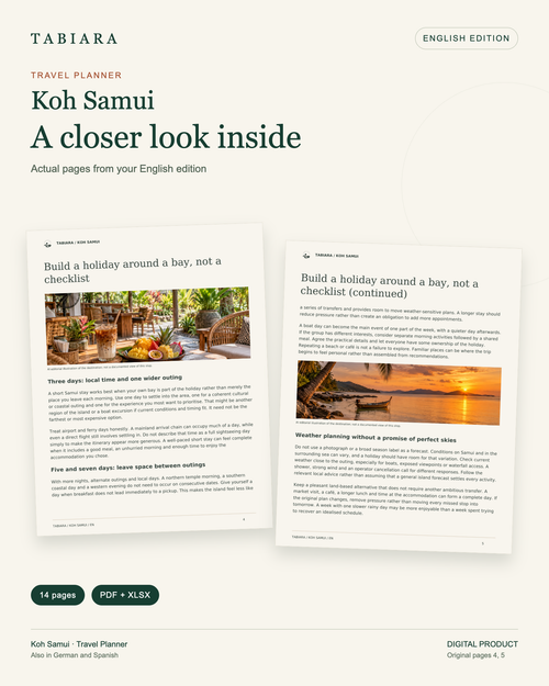 Koh Samui Travel Planner – Printable PDF + Excel Budget Workbook