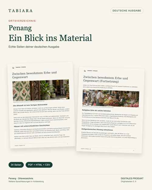 Penang Offline-Ortsverzeichnis – 23 ausgewählte Orte (PDF, CSV, HTML)