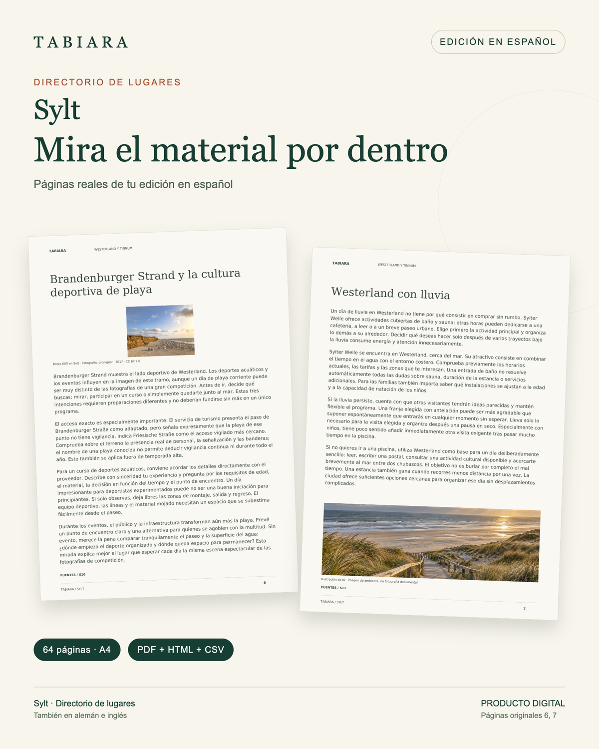 Lugares para descubrir en Sylt – 50 lugares – páginas de muestra (ilustración)