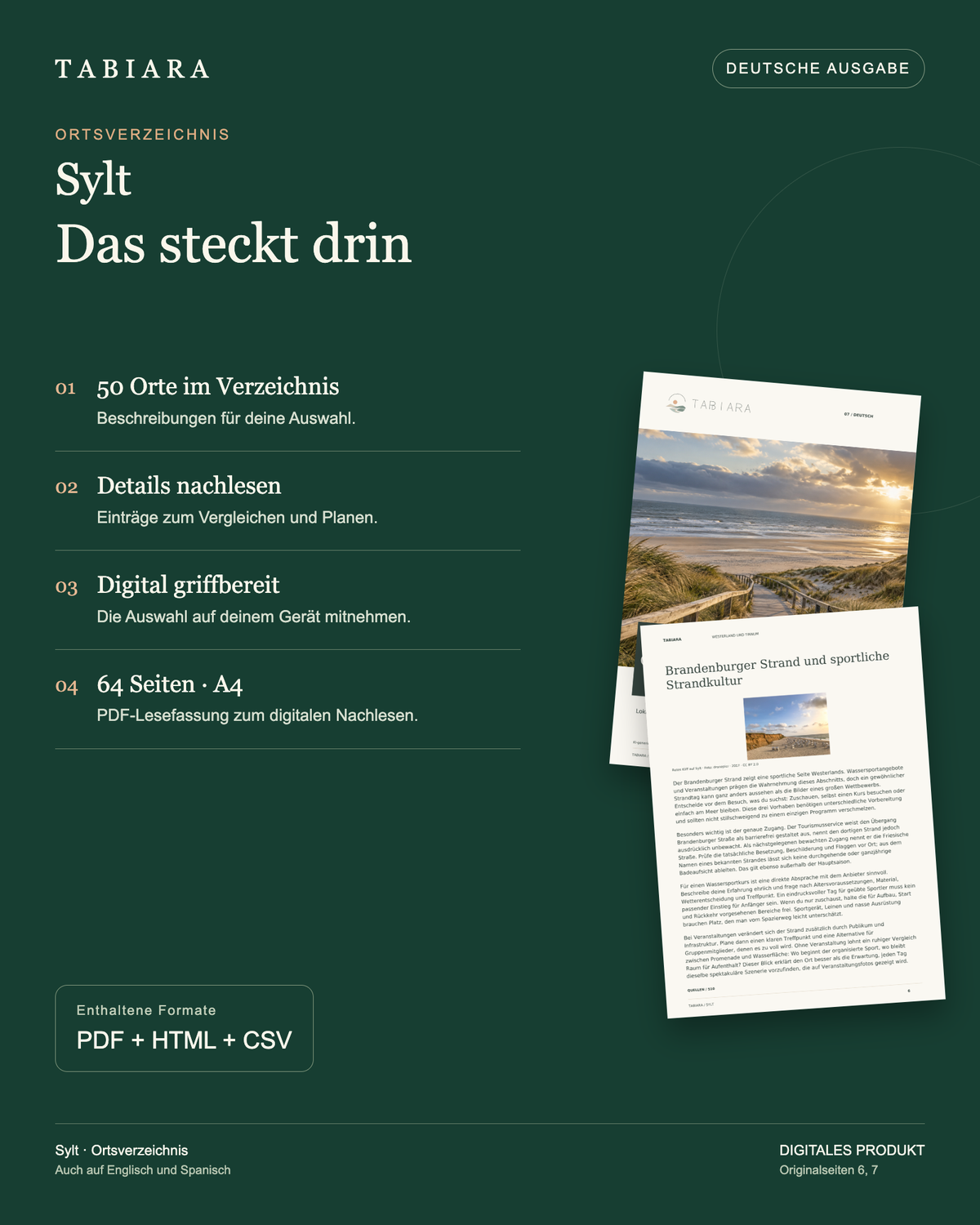 Sylt: Orte zum Entdecken – Ortsverzeichnis mit 50 Orten – Inhalt und Vorteile (Illustration)