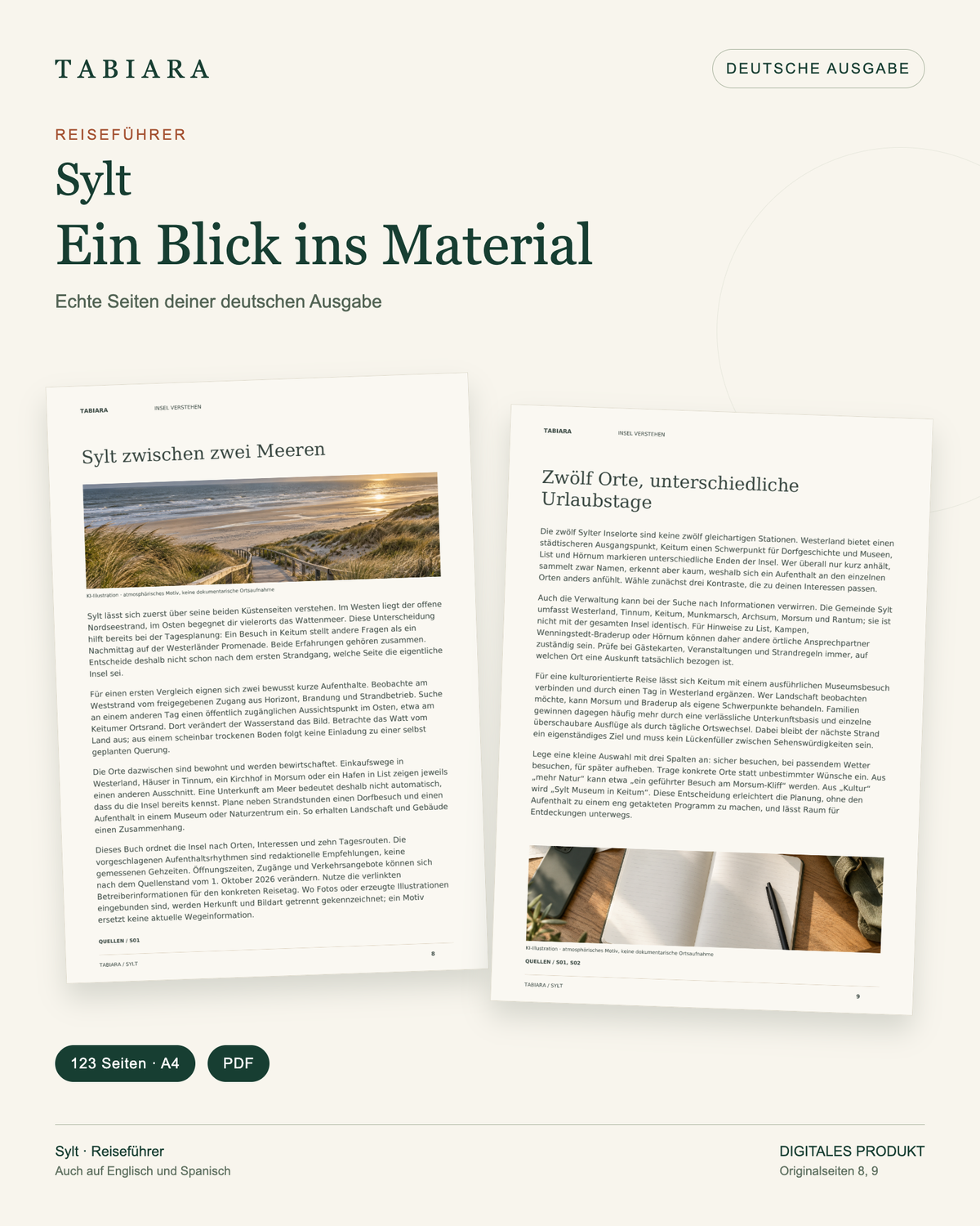 Reiseführer Sylt – 100 Themenseiten – Beispielseiten (Illustration)