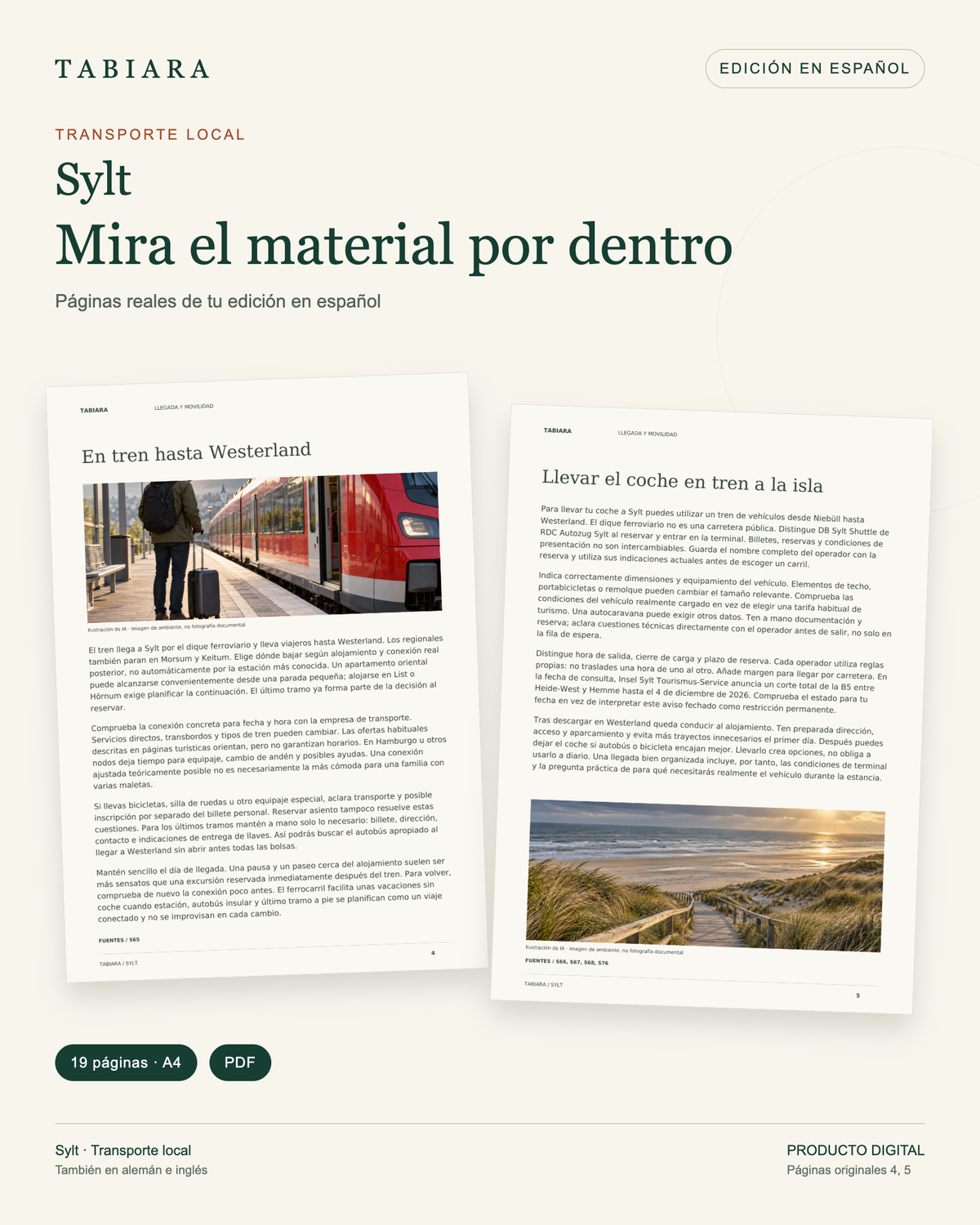 Moverse por Sylt en autobús, bici y tren – páginas de muestra (ilustración)