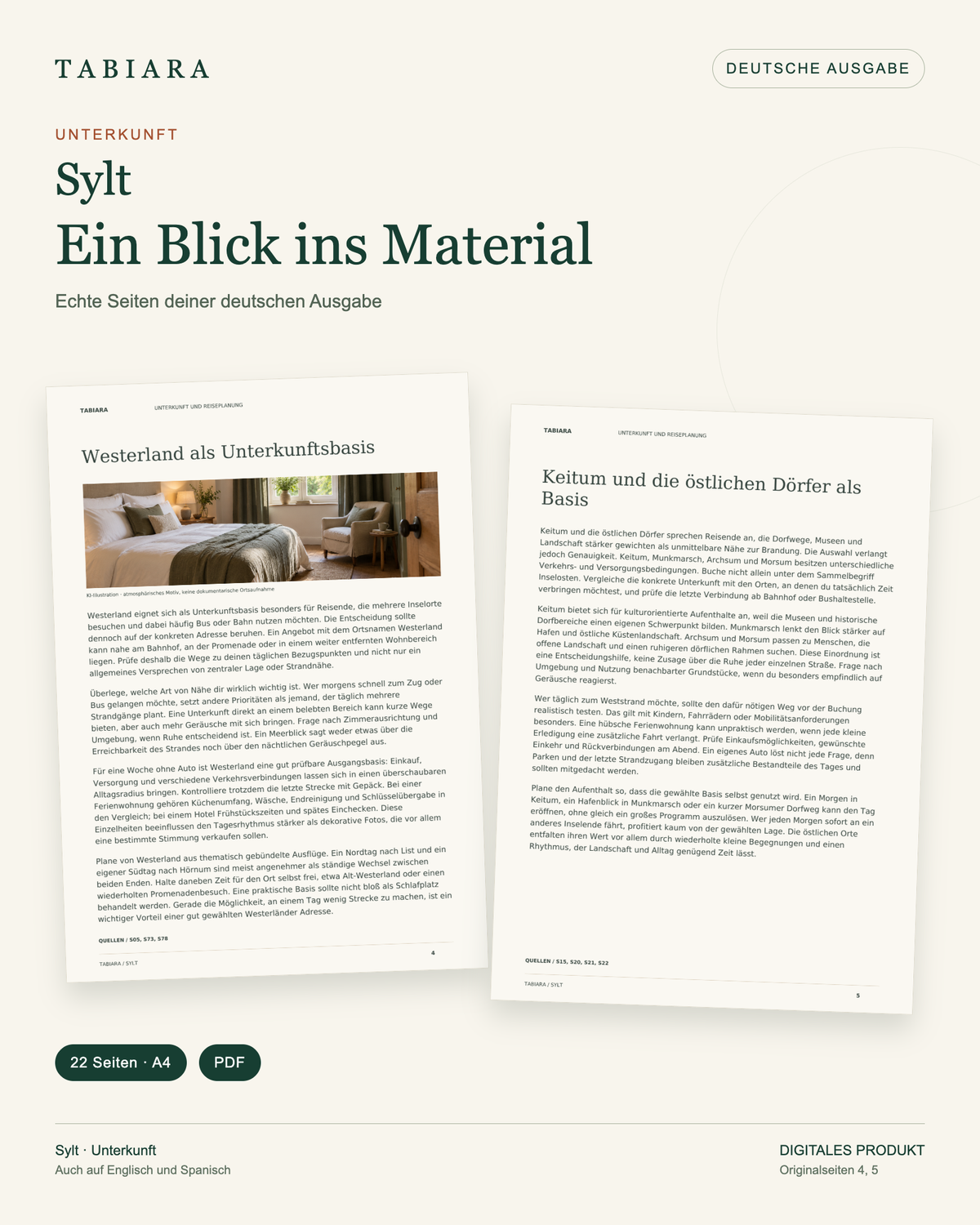 Sylt: Gut übernachten – Unterkünfte & Inselorte im Vergleich – Beispielseiten (Illustration)