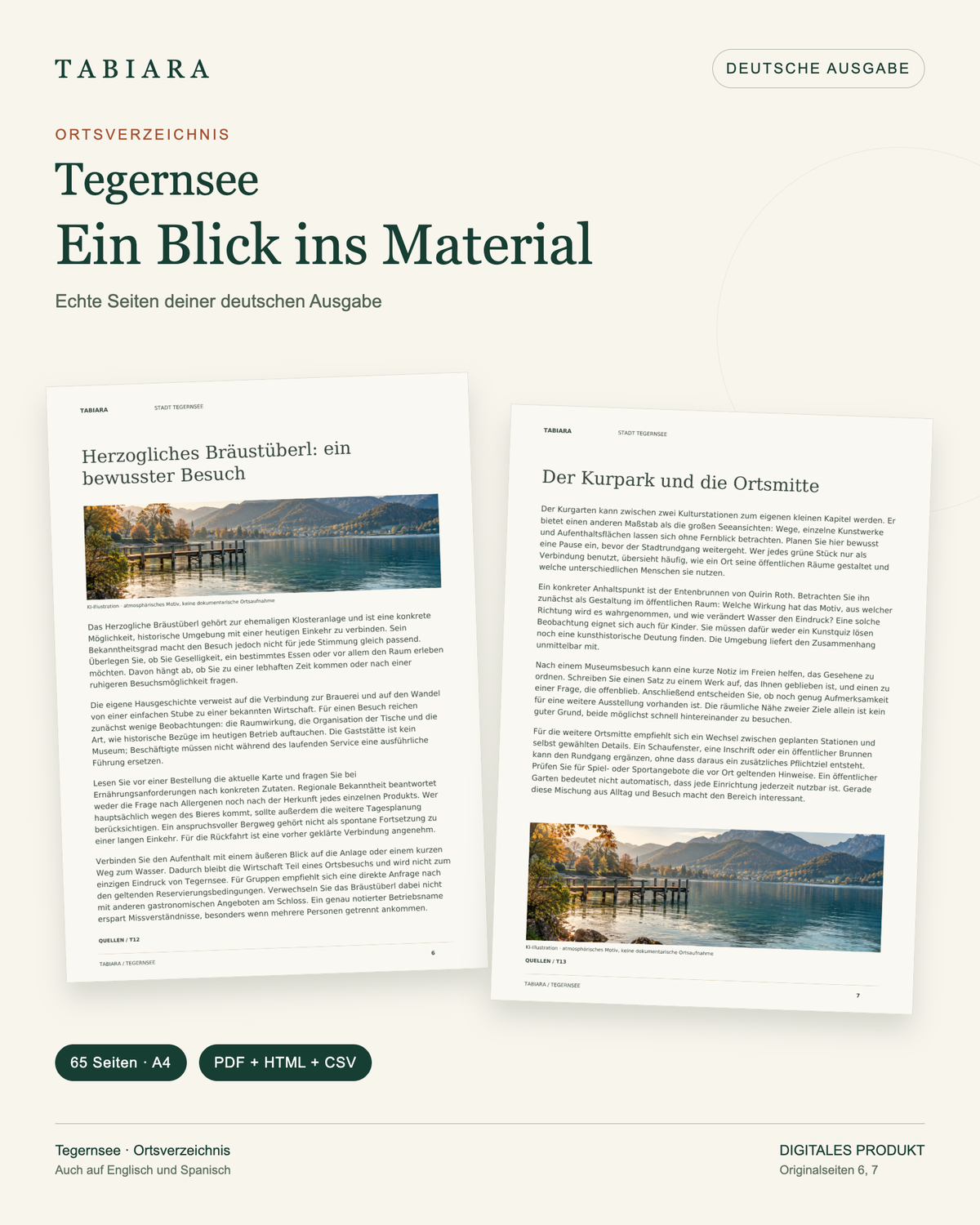 Tegernsee: Orte zum Entdecken – Ortsverzeichnis mit 50 Orten – Beispielseiten (Illustration)