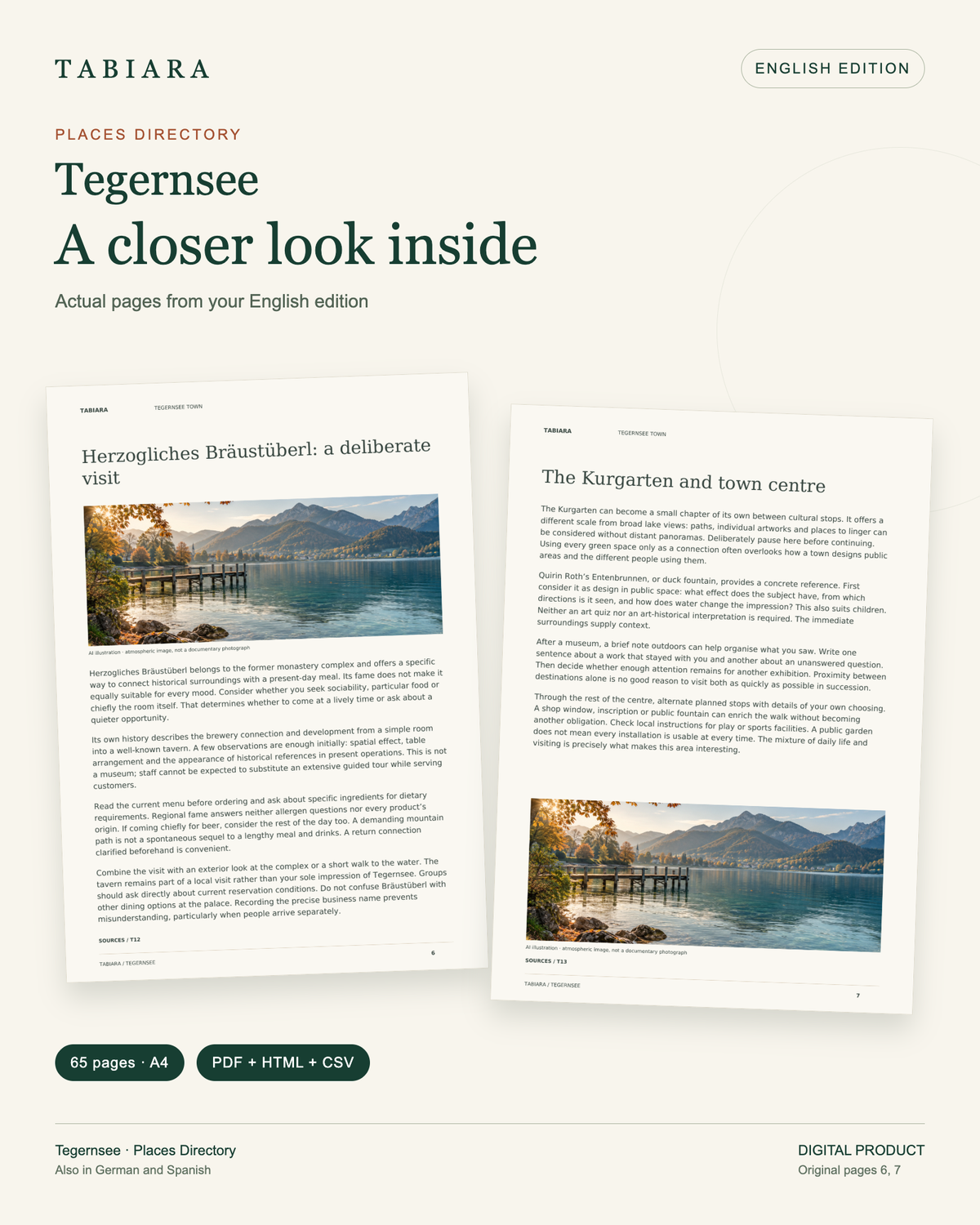 Places to Discover at Tegernsee – 50 Place Profiles – sample pages (illustration)