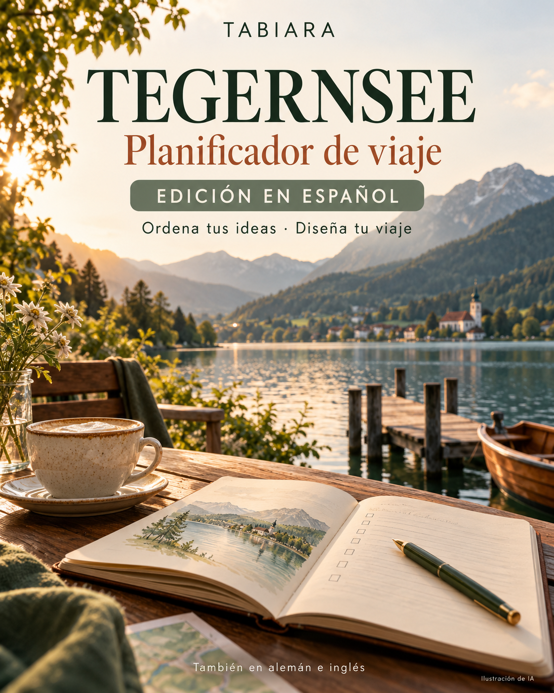 Planificador de viaje del Tegernsee – PDF rellenable – portada (ilustración)