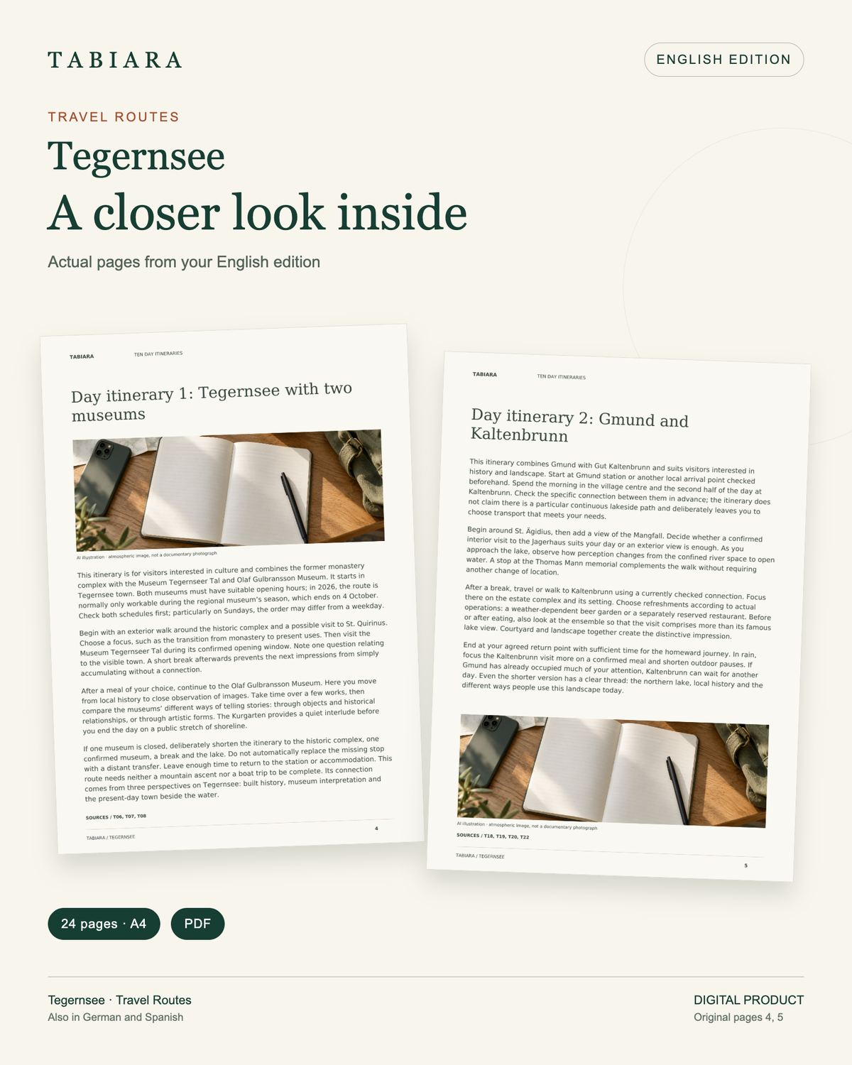 Tegernsee Day Routes – 10 Itineraries – sample pages (illustration)